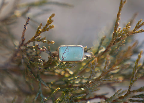 Size 6.5 - 14k Gold - Lucky Turquoise Ring